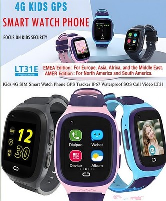 Kids 4G Smart Watch Phone, GPS Location, IP67 Waterproof, SOS Emergency LT31