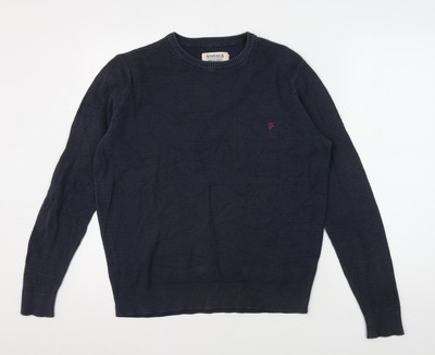Farah Herren Pullover Blau Rundhals M