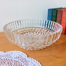 Cuenco para servir de vidrio soviético vintage, centro de mesa de fruta de la URSS, ensaladera