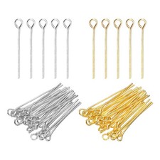 1 Inch Eye Pins, Jewelry Making Headpins-400Pcs Silver Gold