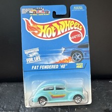 Hot Wheels 1996 Collector #607 Fat Fendered '40 1:64 Diecast Blue Unopened