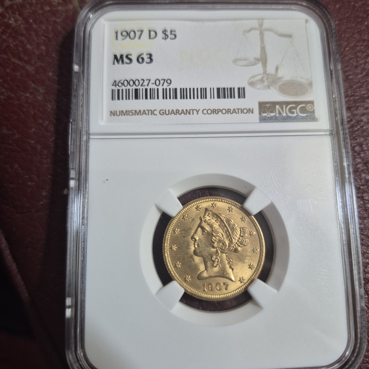 1907 D- $5 MS63 Liberty Head Gold Coin | eBay