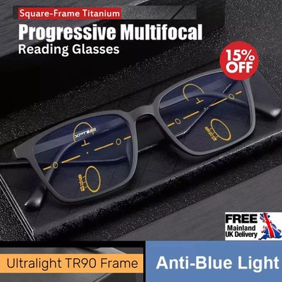 Memory Titan Anti Blue Ray Gleitsicht Multifokale Fernlesebrille UK