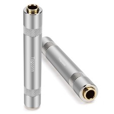 1/4 Inch TRS/TS Female to Gold-Plated 2 Pack, 6.35mm