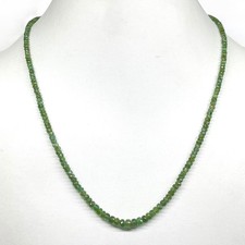 Natural Zambian Emerald Necklace Strand Untreated Faceted Beads 925 Clasp 18 In