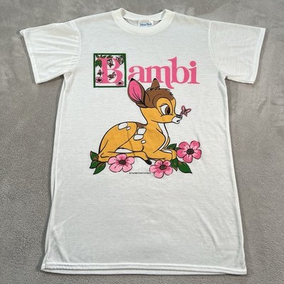 Vintage 1988 Walt Disney World Bambi Movie Promo T-Shirt White Unisex Size M/L
