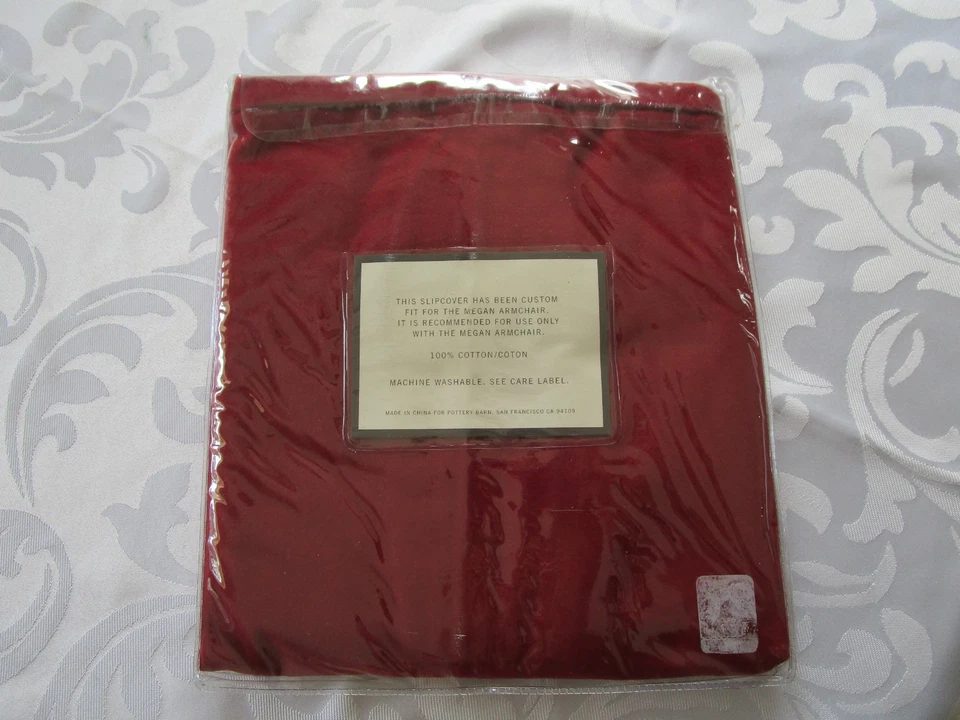 NUEVO Sillón Pottery Barn Megan Funda Corta Lona Cepillada Cardinal Rouge Foto 4 de 4