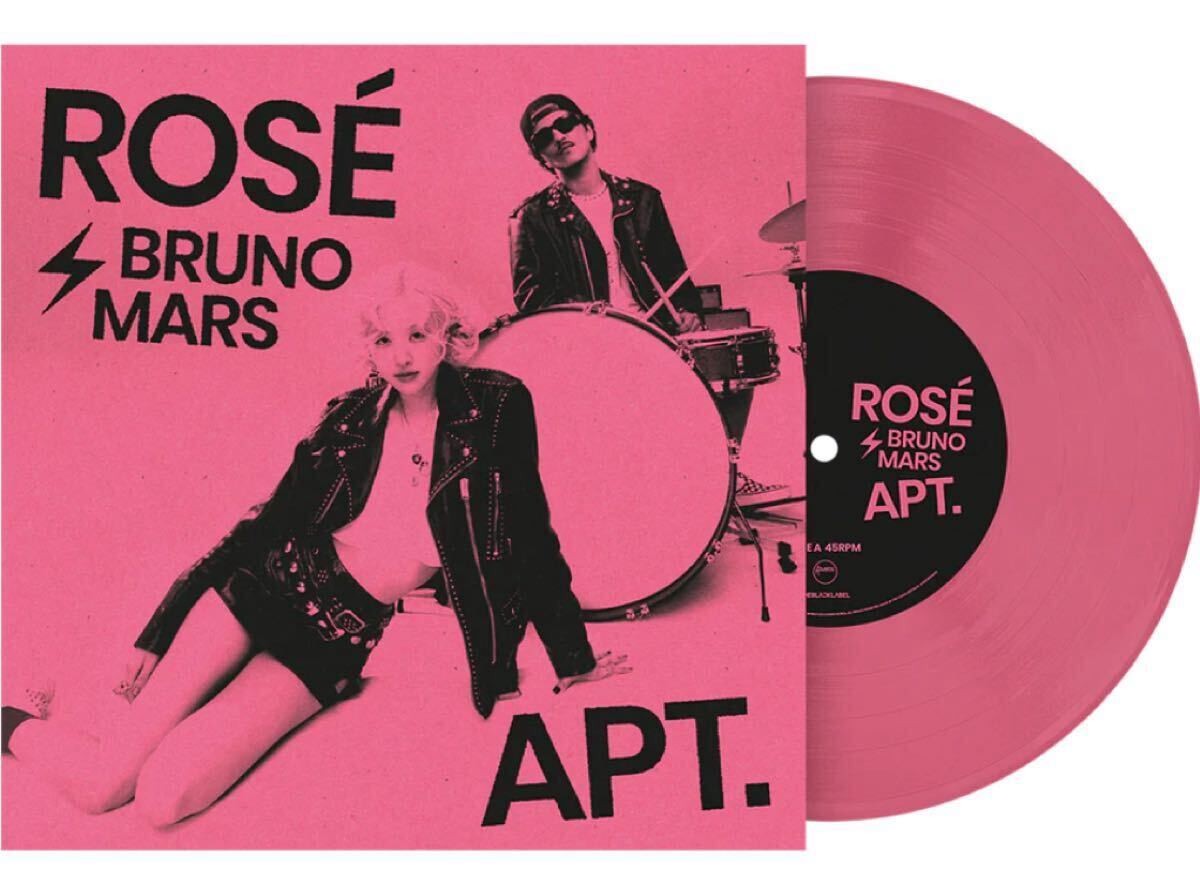 【新品未開封】BLACKPINK ROSÉ APT. 7インチレコード　ホワイト Rose Bruno Mars Limited Pink Analog 7-Inch Record Apt