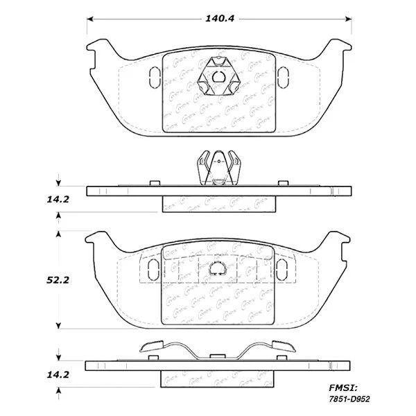 For Lincoln Aviator 03-05 Centric 301.09520 Premium Ceramic Rear Disc Brake Pads Foto 2 de 4