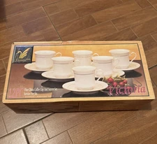 Lynn's 12 pc Fine China Coffee Cups & Saucer Set Service for 6
