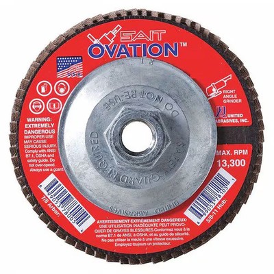 SAIT 78106 Ovation High Density Fiberglass Backed Flap Disc Type 27 4-1/2 in x