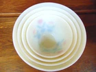 Fire King Tulip Bowls Set of 4 - 9.5”, 8.5”, 7.5”, 6.5” Very Good Condition! 195