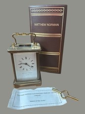 Matthew Norman London Carriage Clock - Original Box , Paperwork And Key - Fab