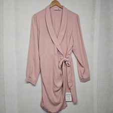 ASOS DESIGN Collared Wrap Mini Dress Rose Pink NWOT Size 8