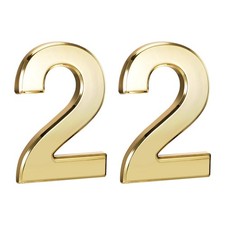 Autocollant Domicile Numéro 3.94 Pouce 2 Hôtel Boites aux lettres Doré 2Pcs
