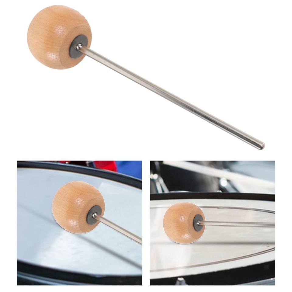 Battitore Per Grancassa Danmar - Testa In Legno Duro Rosso, Asta Lunga | Per Batteristi - Foto 12