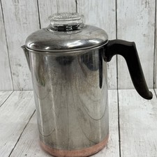 Revere Ware PRE 1968 Copper Clad Stainless Coffee Pot Percolator 8 Cups