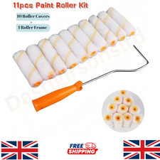 4" Inch Microfibre Paint Roller With Handle Emulsion Decorate (11 Pieces Set)