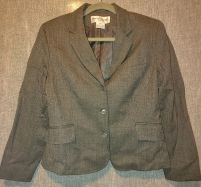Rena Rowan Petite Women s Gray Blazer Size 10P Two Button Career Work Jacket