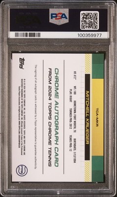 2024 Topps Chrome Sapphire Tennis Auto #MKR Mitchell Krueger