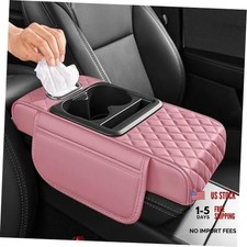 5 in 1 Nappa Leather Console Armrest Cover Pink