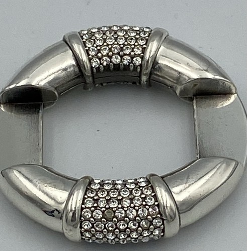 Pulsera Brighton Segovia Arcos Cuero Gris Plata Cristal Centro M/L - Imagen 17 de 17