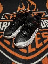 Jordan 12 Retro Kids Sneakers Size 4Y Youth Playoff Black/White 308305-004