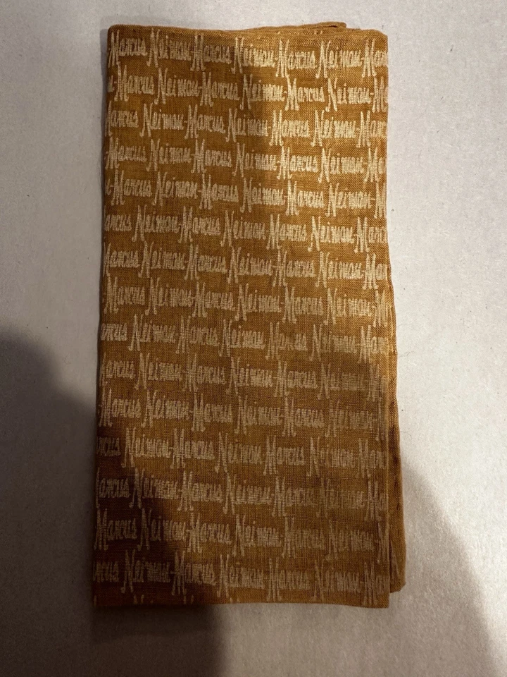 Pañuelo Vintage Tela Marrón Tejido Monograma Bolsillo Cuadrado Suiza Foto 2 de 2