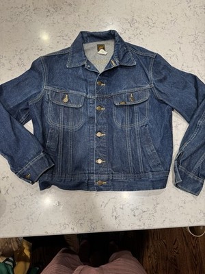 VTG 70s Lee Riders 101-J Denim Trucker Jacket Made in USA 21'' P2P XL EUC BH
