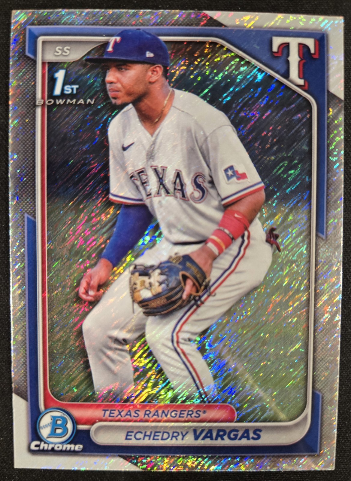 2024 Bowman 1st Shimmer Chrome #BCP-163 Echedry Vargas Rangers