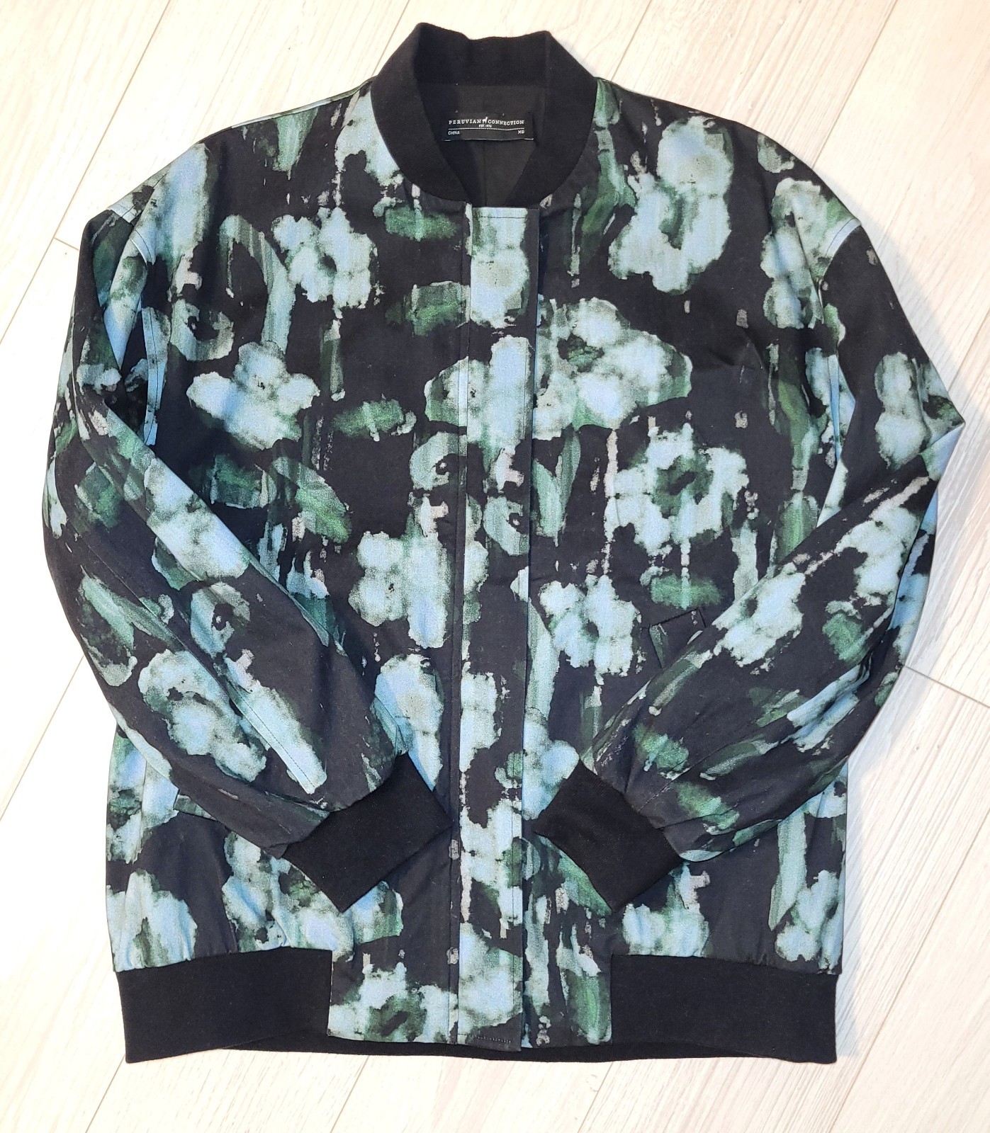 Peruvian Connection Oversized Bomber Jacket Azzur… - image 3