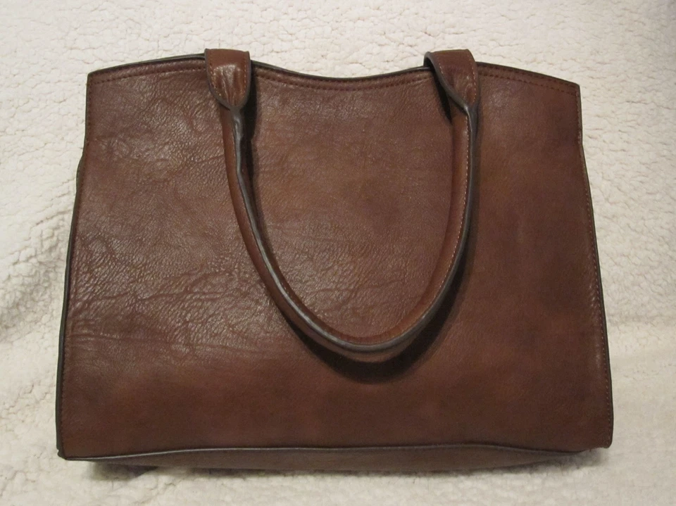 Bueno Bolso de Hombro Clásico con Doble Asa Superior Marrón Cartera Bolso de Trabajo Foto 3 de 4