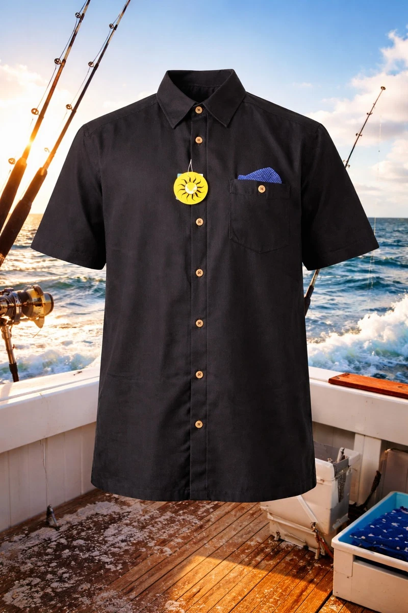 Chemise noire manches courtes homme