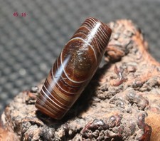 Only 1 Energy Tibetan Old Agate Natural Silkworm Eyed Rich dZi Bead Pendant 45MM