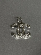 CHANEL Pearl Studded Metal Zipper Pull Charm