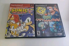 PS2 Game Bundle-Sonic Mega Collection Plus & SpongeBob SquarePants Lights, Camer