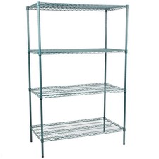 Heavy Duty 24 x 48 x 74 Green Epoxy Wire Walk In Cooler Shelf Rack Commercial