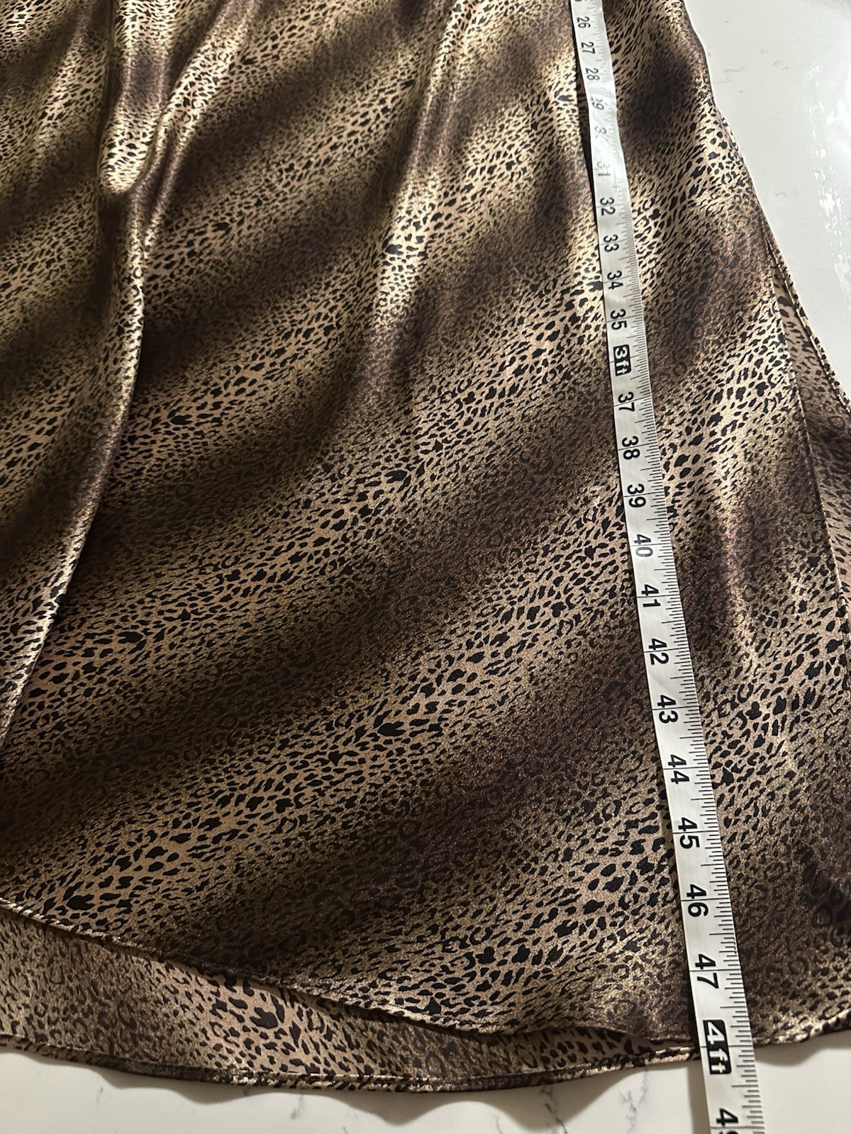 Vtg California Dynasty Maxi Slip Dress Leopard Satin Gown Straps Glam 90s Y2K XL