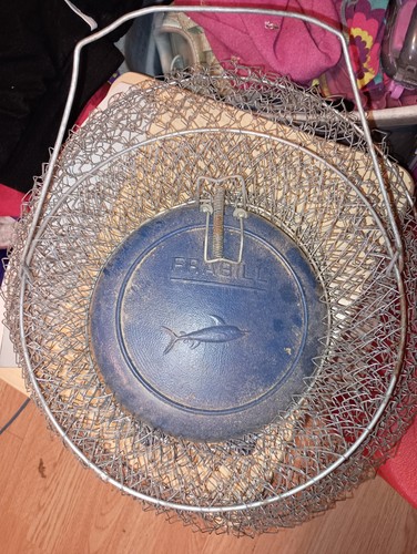 Vintage Collapsible Mesh Wire Live Fish Keeper Basket