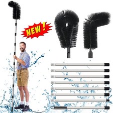 Dachrinnen Reinigungsbürste Dachdeckerwerkzeug mit ausziehbarem Stangenschutz