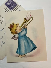 VTG 1947 Christmas Angel Greeting Card by Norcross