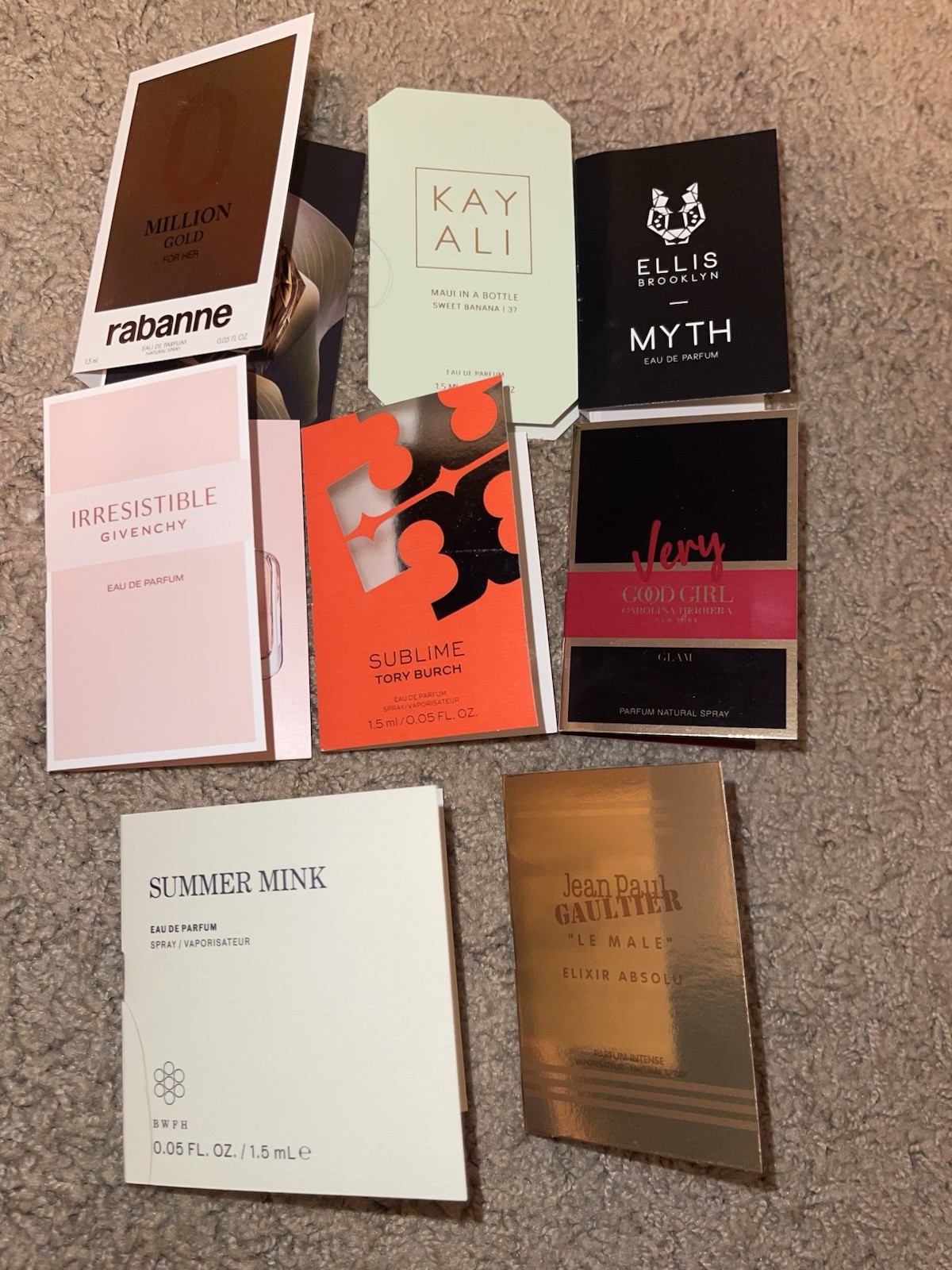 8 Mix of Trial Perfumes Givenchy, Good Girl, Kayali, etc