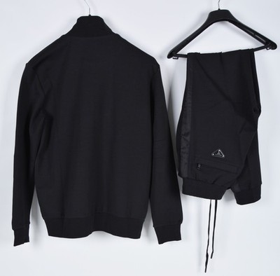 トップス 03ss archives Prada black track jacket Men's Prada Black Track Suit Set (2-Piece) S Zip-Up Jacket & Pants