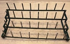 Vtg Metal Sewing Thread Spool Rack Holder 32 Pegs
