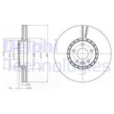 DELPHI 2x Disco de Freno Delantero Ø328 MM Ventilado sin Recubrimiento para
