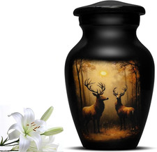 Urns for Human Ashes Deer Keepsake Mini Cremation Urn 3 Inc with Velvet Gift Box