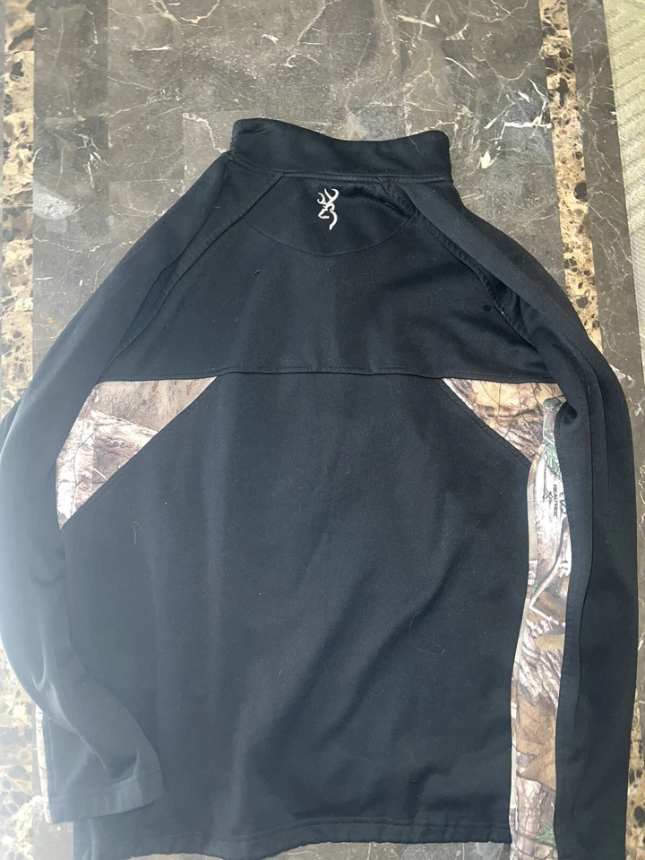Browning Realtree Pullover Mens Size L 1/4 Zip Brown Camo Hunting Outdoor - Image 2 of 4