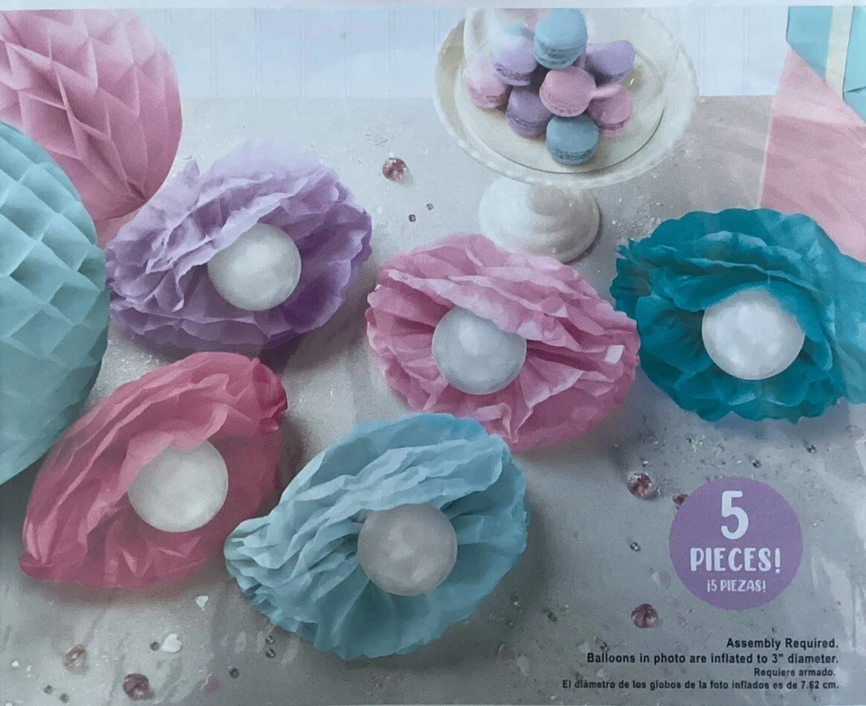 AMSCAN SHIMMERING MERMAIDS TABLE DECORATING KIT, 5 Piece Table Centerpiece, NIP - Image 2 of 3