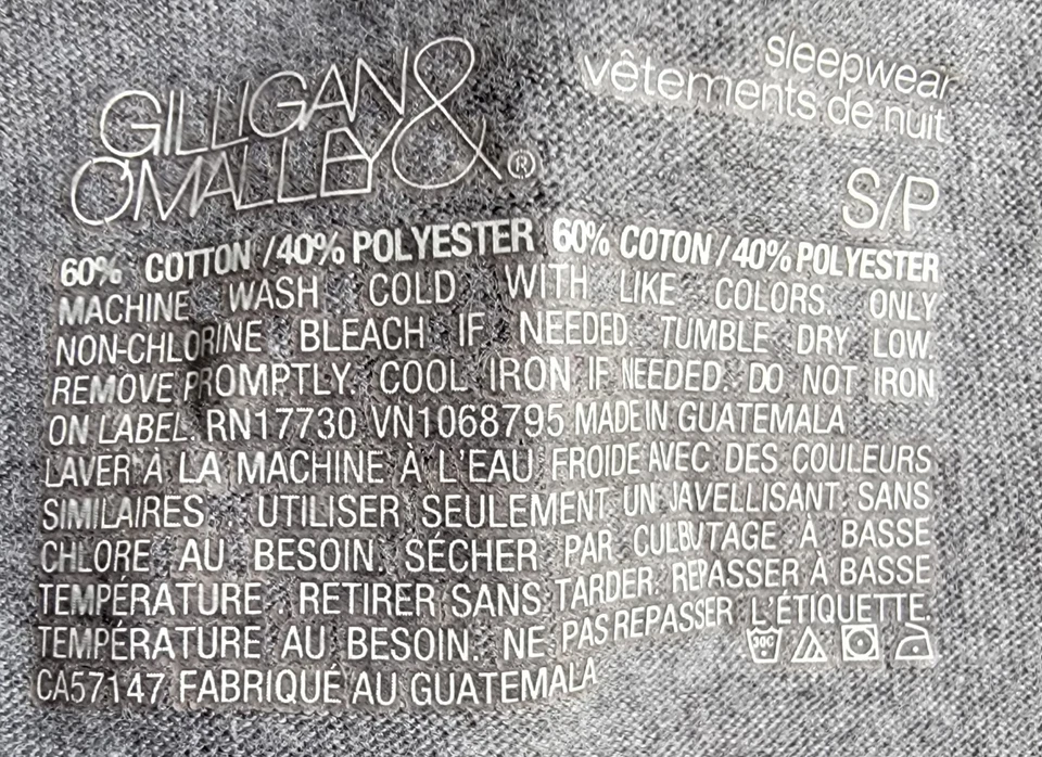 Gilligan & O'Malley Womens Sleep Lounge Shorts Size S Small Gray - Image 2 of 4