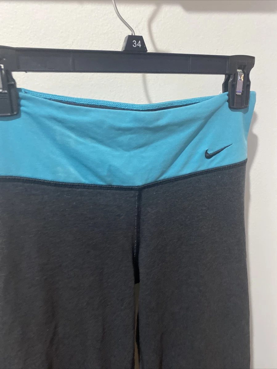 Nike legend Gray Blue Dri Fit Yoga Pants Petite S Small Womens